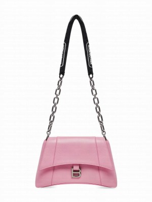 Balenciaga Downtown Small Shoulder Bag With Chain Pink