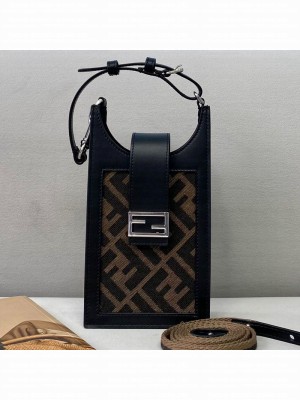 Fendi FF Phone Holder Mini Bag Brown  2021 Collection