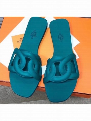 Hermes Aloha Rubber Slipper Sandals Green