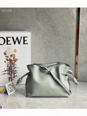 Loewe Mini Flamenco clutch in nappa calfskin Gray