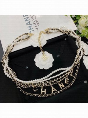 Chanel Pearl Chain Tassel Belt Black/White  2021 Collection