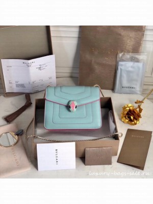 BVLGARI mini Shoulder Bag Calfskin Leather BG2283 light blue