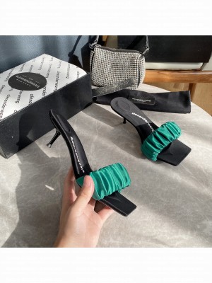 Alexander Wang julie scrunchie  heel 5cm in satin Green 2022 Collection