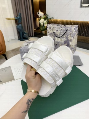 Dior D-Wander Oblique Slide Sandals White 2021 Collection