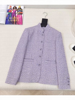 Chanel Women's Tweed Jacket Purple
