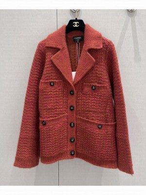 Chanel Women's Knitted Jacket Red