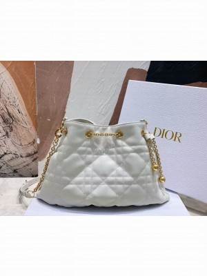 MEDIUM DIOR AMMI BAG Sand white Supple Macrocannage Lambskin M22566F
