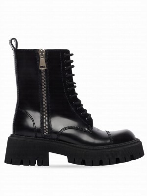 Balenciaga Women's Tractor 20mm Lace-Up Boot Black