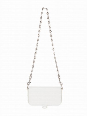 Balenciaga Bondage Wallet With Chain White
