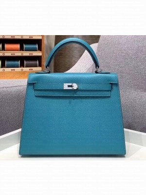 Hermes Kelly 25cm Bag in Original Epsom Leather Turquoise