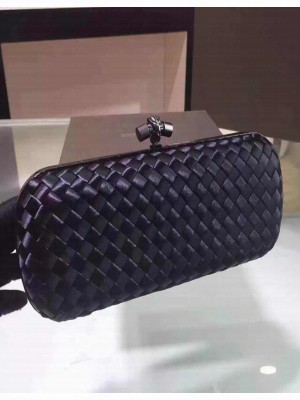 Bottega Veneta stretch knot clutch 8651# black