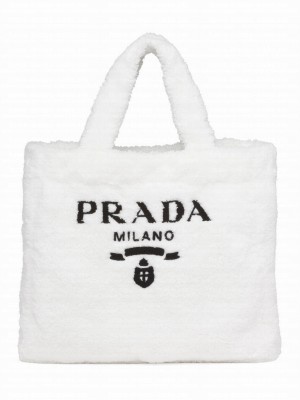 Prada Terry Tote Bag 1BG130 Cream