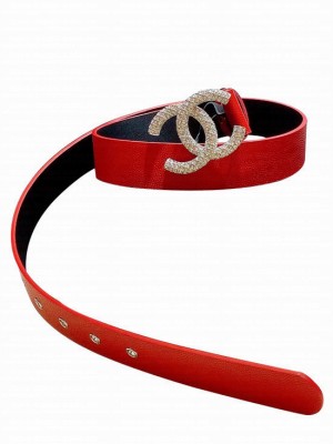 Chanel Cowhide Belt Red