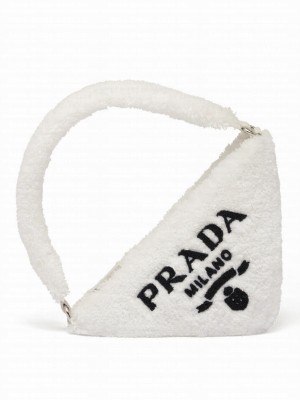 Prada Terrycloth Pouch Cream