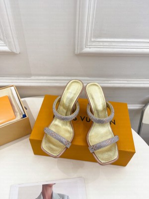 Louis Vuitton Sparkle 9.5cm Heel Slide Sandals 2023 011