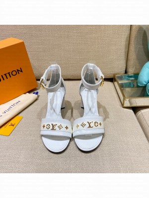 Louis Vuitton Silhouette Leather Sandals 8cm 1A958C White 2022 Collection
