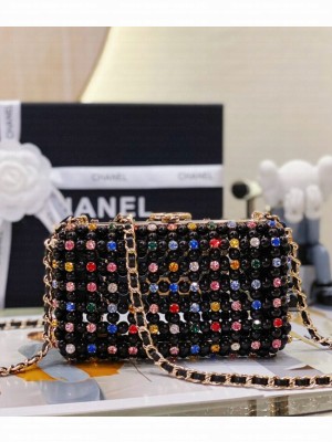 Chanel 24A CLUTCH WITH CHAIN AS3771 BLACK