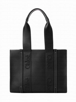 Chloe Medium Woody Tote Bag Black