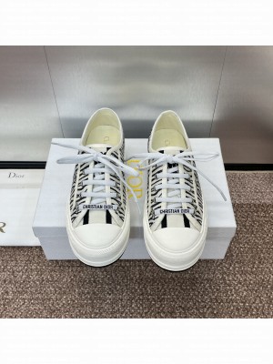 Christian Dior Unisex Walk'n'Dior Embroidered Cotton with White and Black Miss Dior Allover Motif Sneaker 2024
