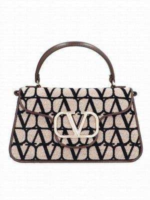 Valentino Iconographe Loco Boston Top-Handle Bag Coffee