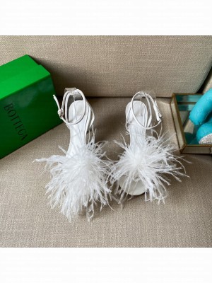 Bottega Veneta Feather Dot 9cm Sandals White 2021 Collection