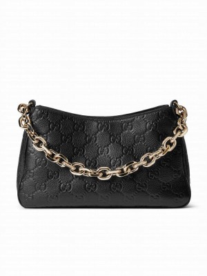 Gucci GG Emblem Small Shoulder Bag 815263 Black