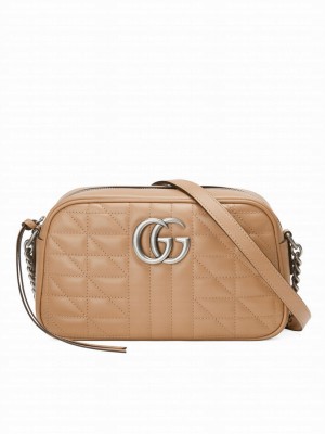 Gucci GG Marmont Small Shoulder Bag 447632 Apricot