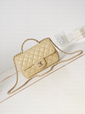 Chanel MINI FLAP BAG WITH TOP HANDLE AS4024 Beige