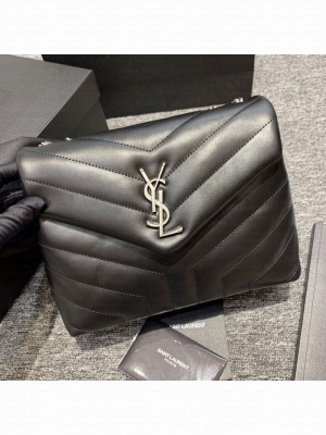 Saint Laurent Loulou Small Bag in "Y" Matelasse Leather 494699 Black/Silver Collection