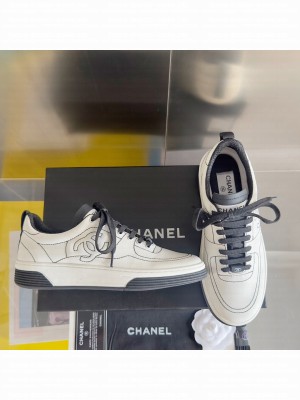 Chanel Printed Calfskin Sneaker G46082 White 01 2025