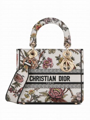 Christian Dior Medium Lady D-Lite Bag Cream