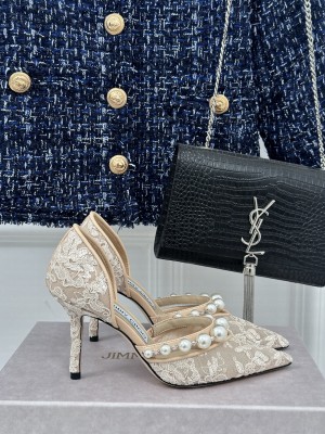 Jimmy Choo pearl lace high heels 8.5cm Pump