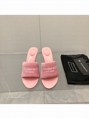 Alexander Wange Velvet Slide Sandals 10.5cm Pink 2022 Collection