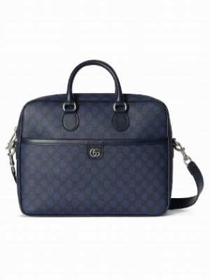 GUCCI OPHIDIA MEDIUM GG BRIEFCASE 792116 Dark blue
