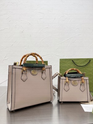 Gucci Diana Bamboo Handle Tote Bag 655658 Offwhite