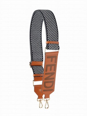 Fendi Ribbon Shoulder Strap 8AV156 Coffee