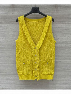 Chanel Women's Knitted Vest Yellow
