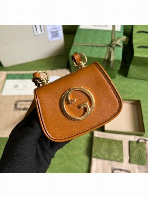 Gucci mini Blondie card case wallet 698635 Dark orange