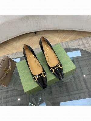 Gucci 7cm Patent leather pump with Horsebit Black 2021 Collection