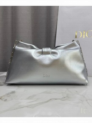 Christian Dior Medium Dior Bow Handbag Silver