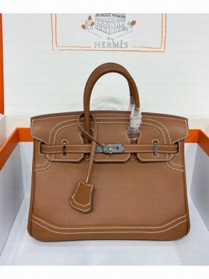 Hermes Birkin Ghillies 30 In Tadelakt Leather Coffee
