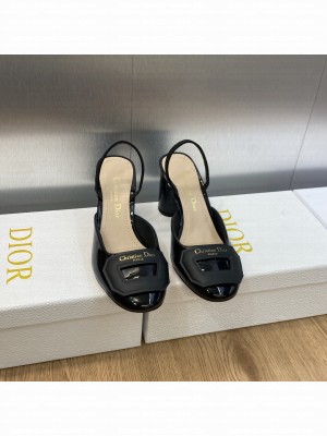Dior Day Slingback in Patent Leather with 8.5cm Black 2023