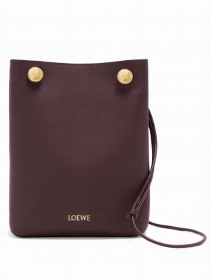 Loewe Pebble Pouch In Smooth Calfskin Mauve