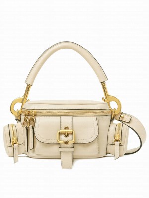 Chloe Small Camera Bag In Shiny Leather Cream