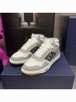 Dior Unisex B27 High-Top Sneaker Smooth Calfskin with Dior Oblique Jacquard 2023 043