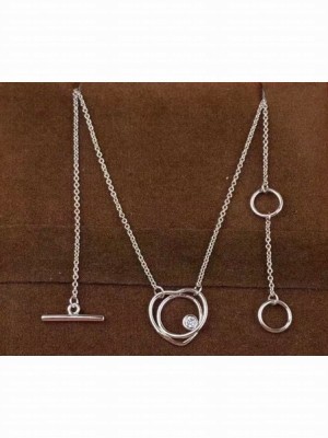 Hermes Vertige Coeur Necklace Silver