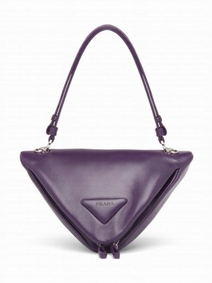 Prada Padded Nappa Leather Handbag 1BA315 Purple