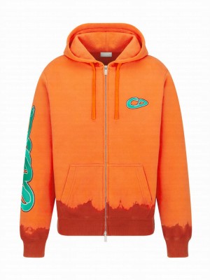 Christian Dior Women's Dior And Kaws Hooded Sweatshirt Orange