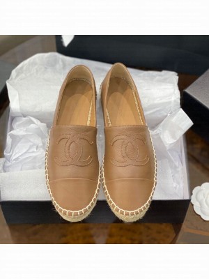 Chanel CC Shiny Lambskin Espadrilles Beige Spring/Summer 2021 Collection 53