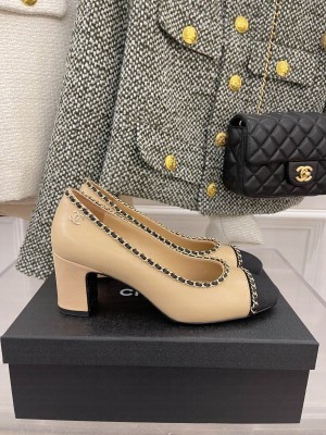 Chanel Heel 6.5cm chain Pumps Beige Spring 2022 Collection